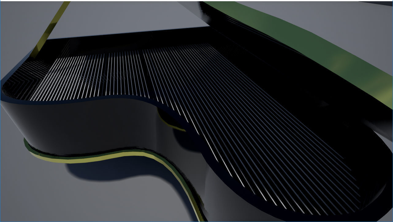 Piano with stool Low-poly 3D model_9