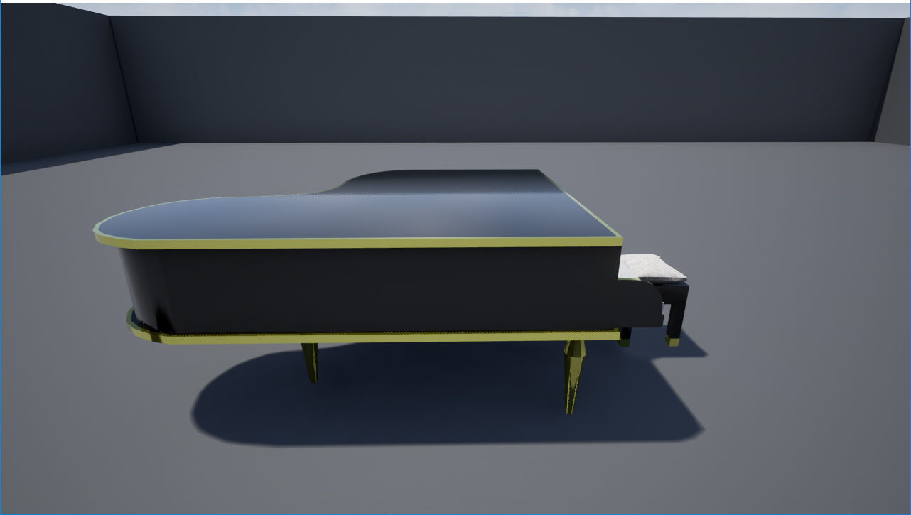 Piano with stool Low-poly 3D model_15