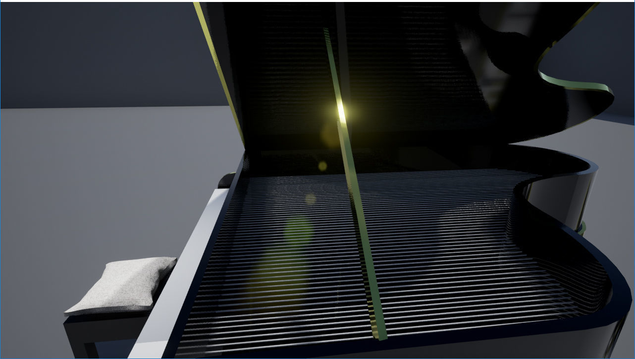 Piano with stool Low-poly 3D model_7