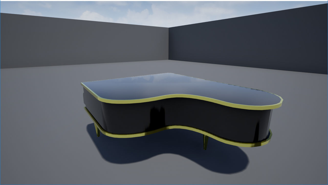 Piano with stool Low-poly 3D model_17