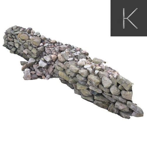 Stone Wall Low-poly 3D model