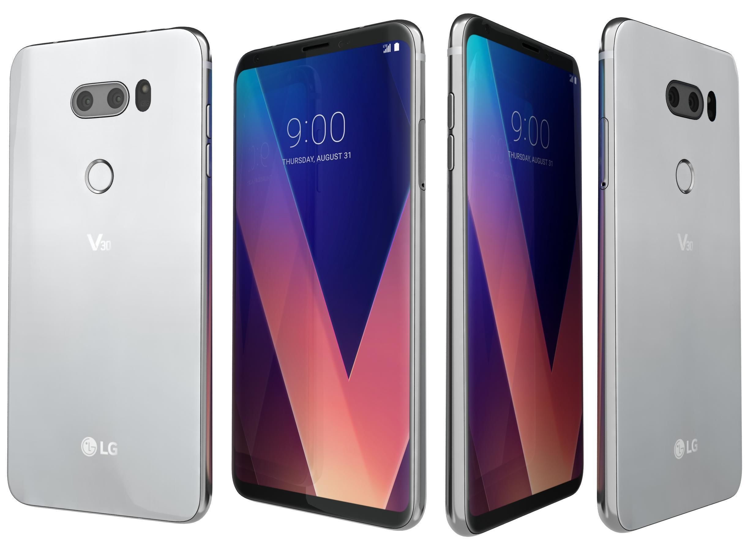 LG V30 Cloud Silver 3D model_1