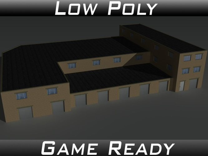 Factory Building 35 Low-poly 3D model