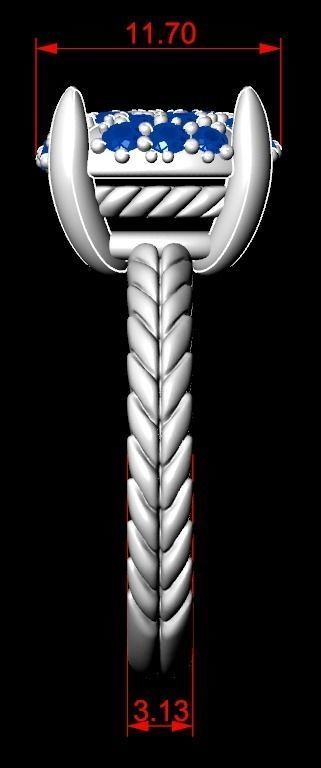 Womens ring with stones is stylish in many sizes 214 3D print model_15