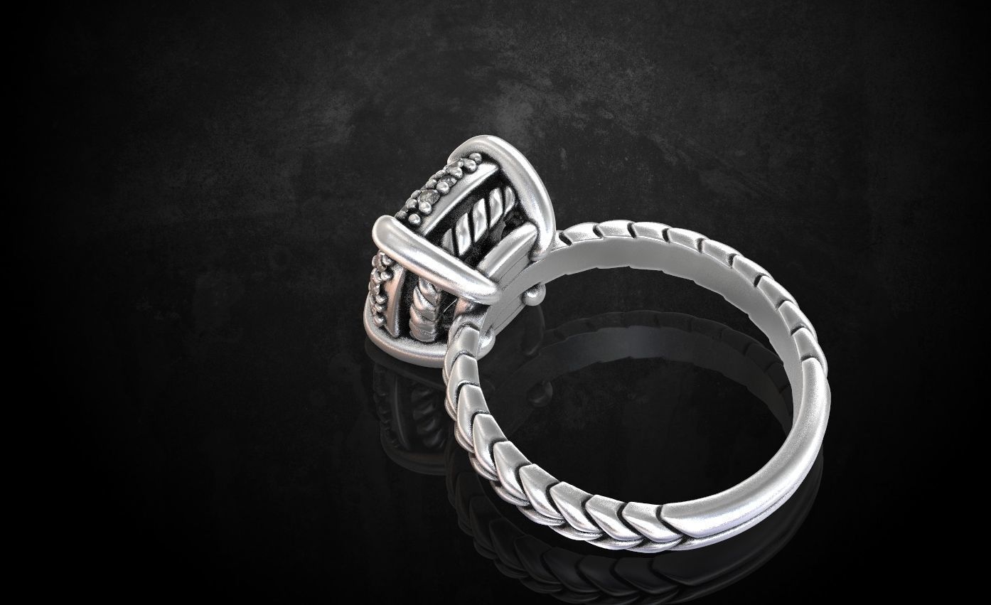 Womens ring with stones is stylish in many sizes 214 3D print model_8