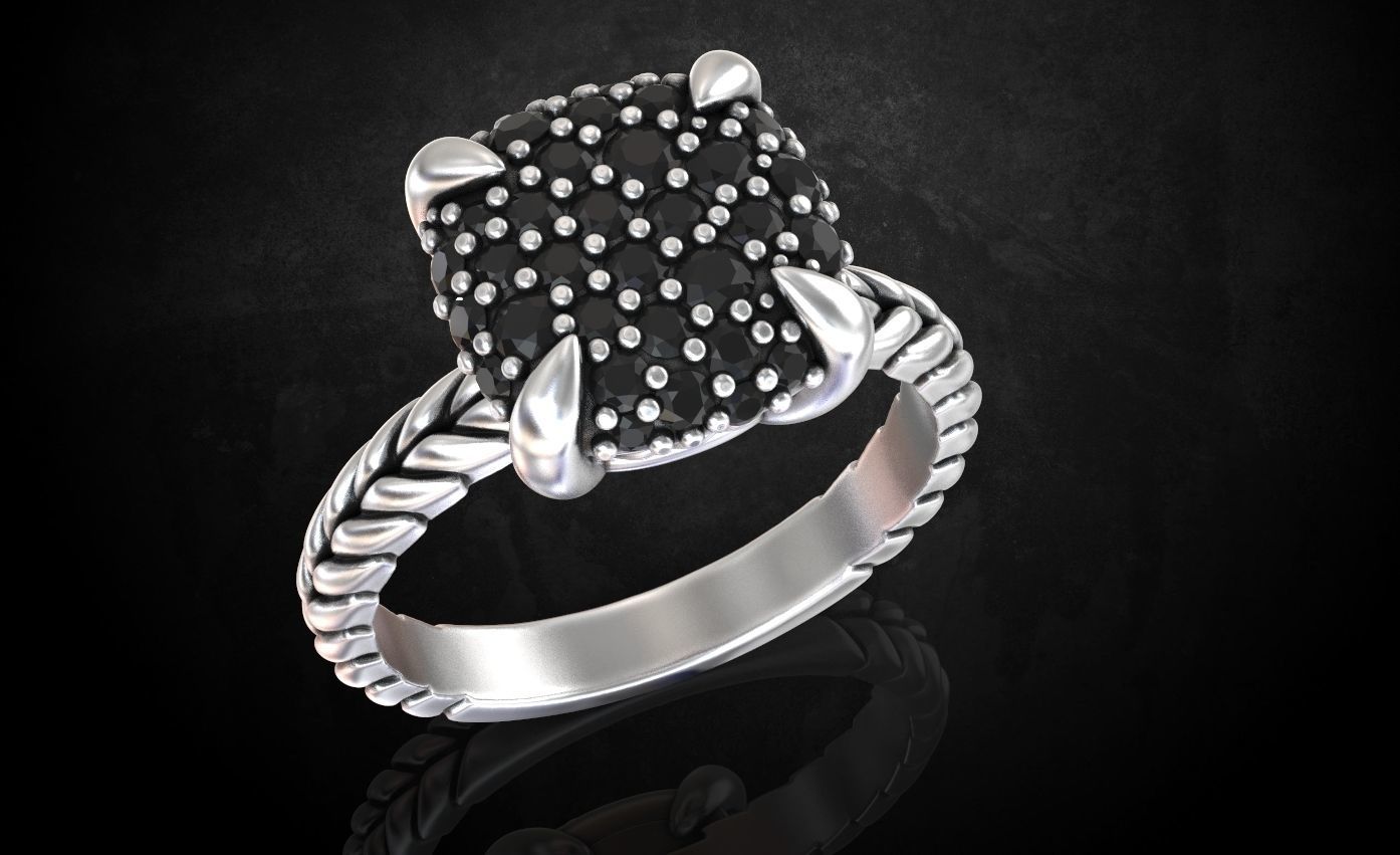 Womens ring with stones is stylish in many sizes 214 3D print model_3