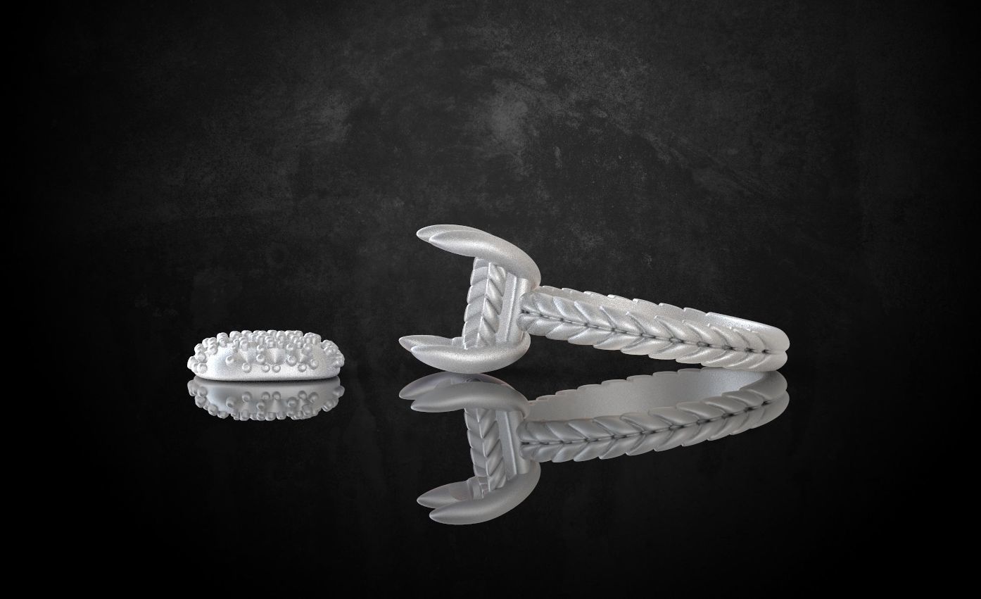 Womens ring with stones is stylish in many sizes 214 3D print model_11