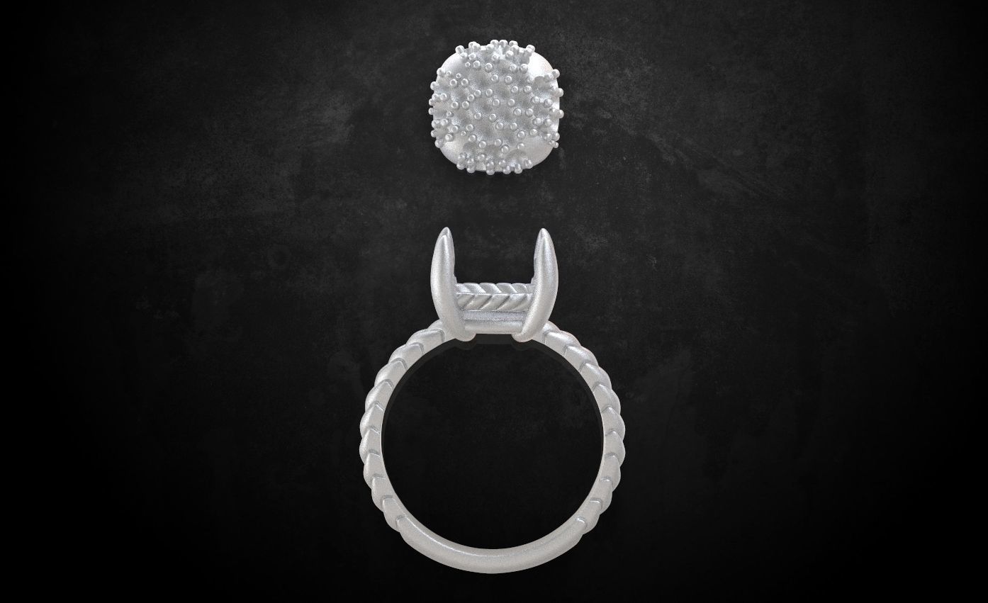 Womens ring with stones is stylish in many sizes 214 3D print model_12