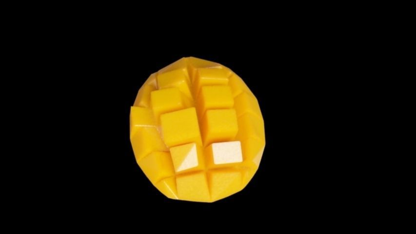 Mango slice Low-poly 3D model_3