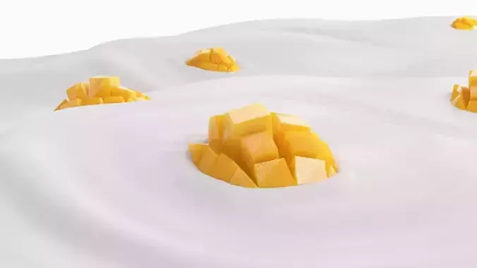 Mango slice Low-poly 3D model
