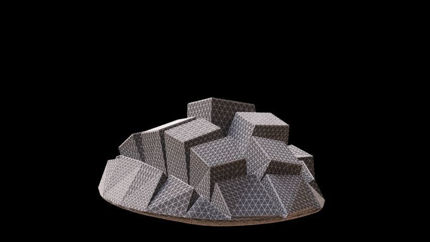 Mango slice Low-poly 3D model_5