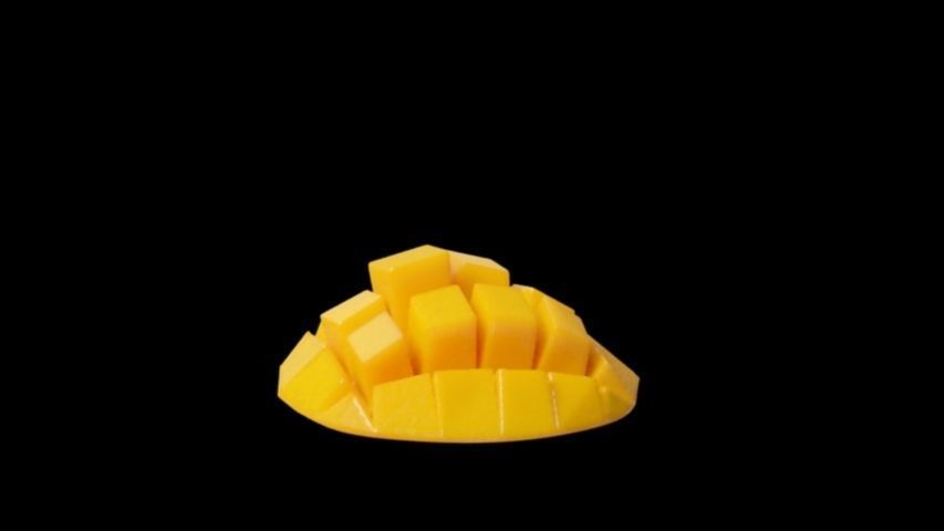 Mango slice Low-poly 3D model_2