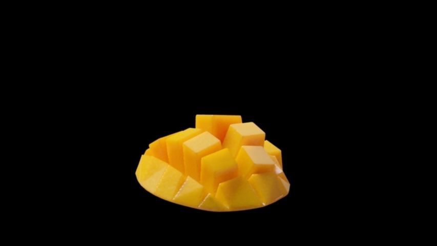 Mango slice Low-poly 3D model_1