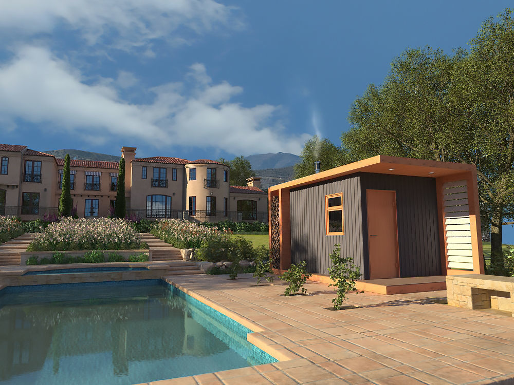 Bathhouse wooden shed 3D model_1