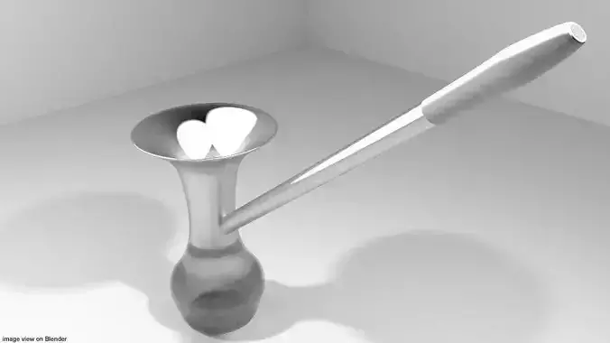 Hookah glass pipe with silver handle 3D model
