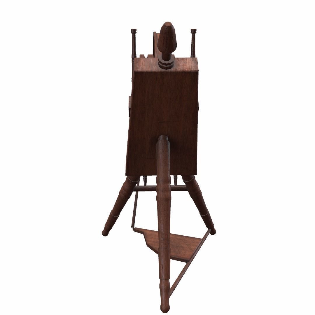 Low Poly PBR Spinning Wheel Low-poly 3D model_11