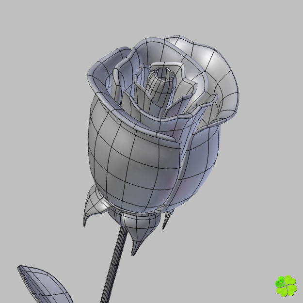 Rose multicolor rigged low poly Low-poly 3D model_42
