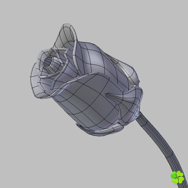 Rose multicolor rigged low poly Low-poly 3D model_50