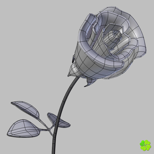 Rose multicolor rigged low poly Low-poly 3D model_52