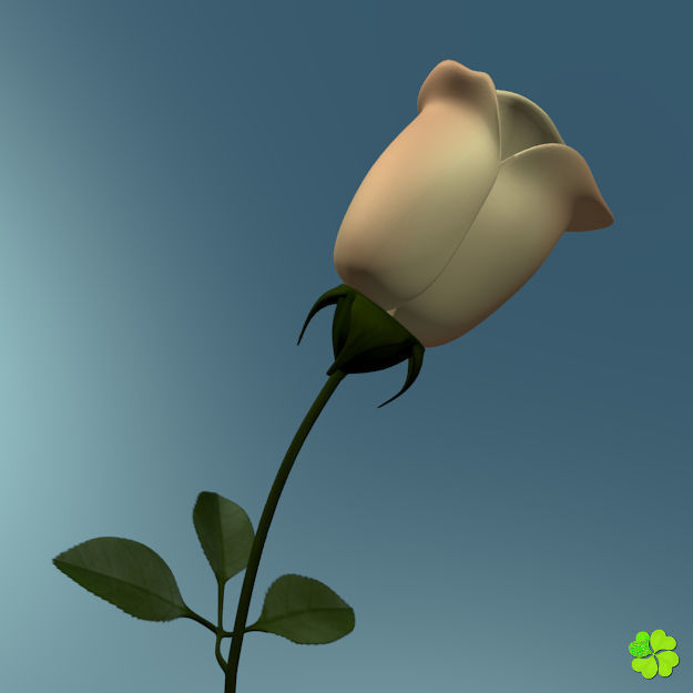 Rose multicolor rigged low poly Low-poly 3D model_19