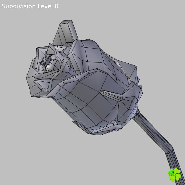 Rose multicolor rigged low poly Low-poly 3D model_51