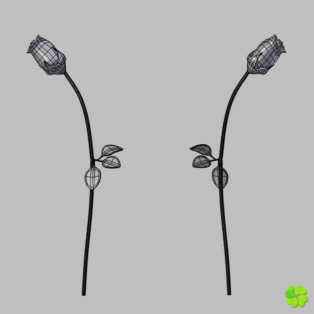 Rose multicolor rigged low poly Low-poly 3D model_58