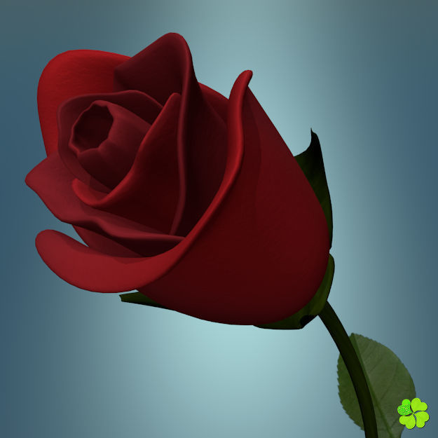 Rose multicolor rigged low poly Low-poly 3D model_36