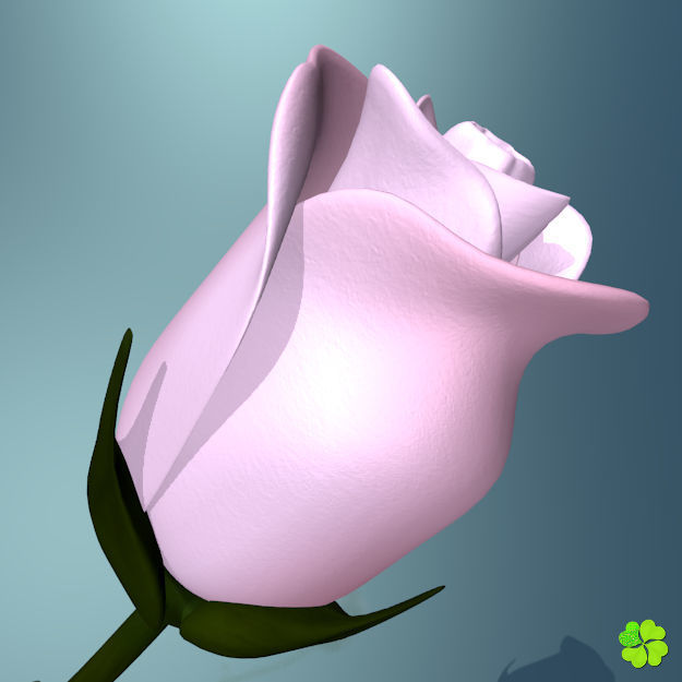 Rose multicolor rigged low poly Low-poly 3D model_27