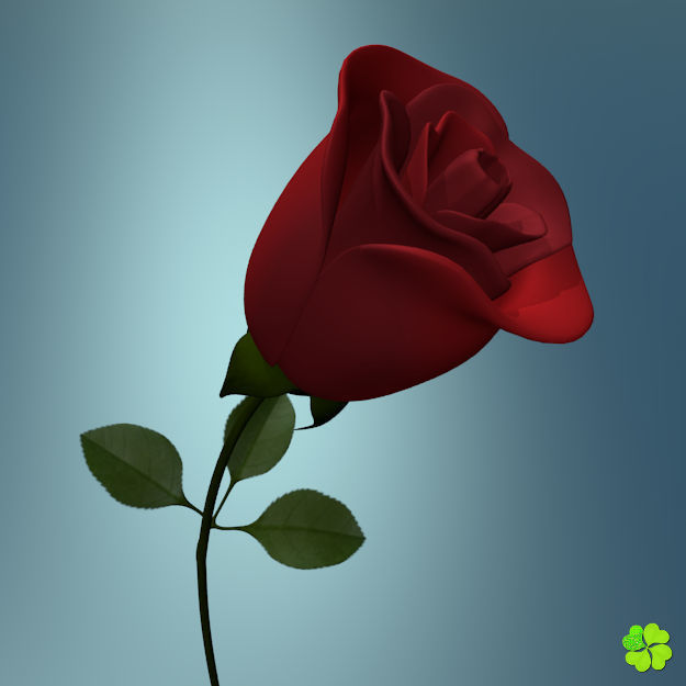 Rose multicolor rigged low poly Low-poly 3D model_6