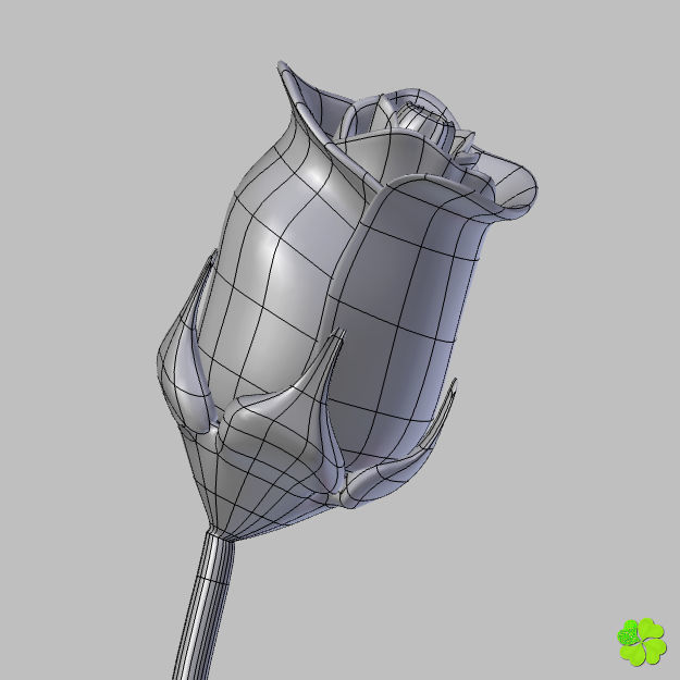 Rose multicolor rigged low poly Low-poly 3D model_48
