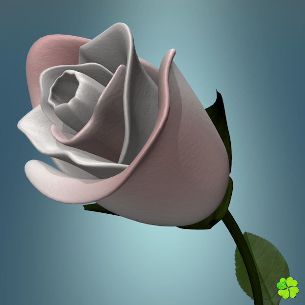 Rose multicolor rigged low poly Low-poly 3D model_38