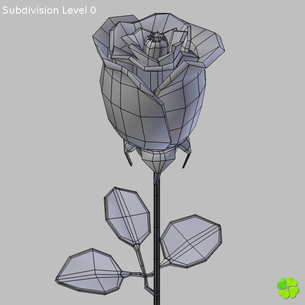 Rose multicolor rigged low poly Low-poly 3D model_55