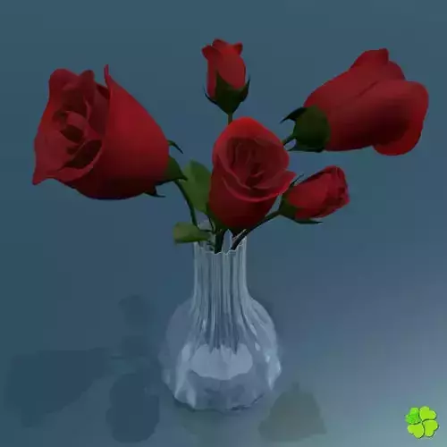 Rose multicolor rigged low poly Low-poly 3D model Rose multicolor rigged low poly Low-poly 3D model