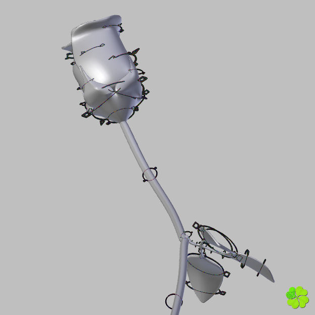 Rose multicolor rigged low poly Low-poly 3D model_66