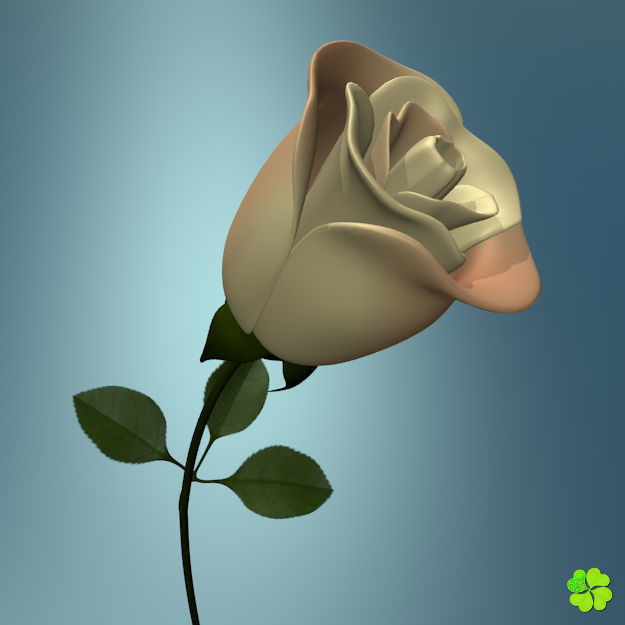 Rose multicolor rigged low poly Low-poly 3D model_9