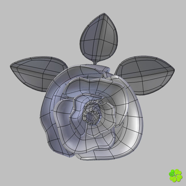 Rose multicolor rigged low poly Low-poly 3D model_56