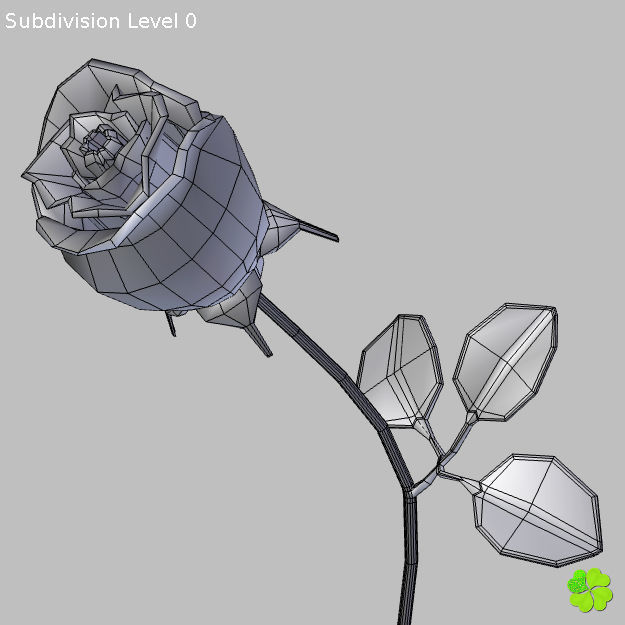 Rose multicolor rigged low poly Low-poly 3D model_47