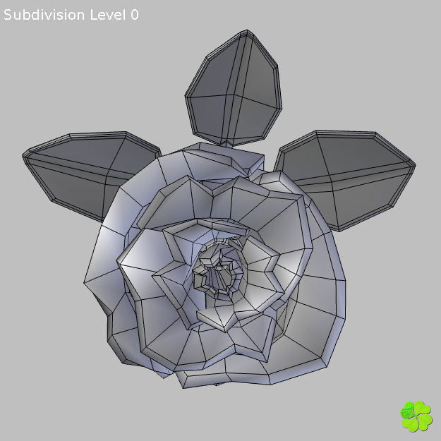Rose multicolor rigged low poly Low-poly 3D model_57