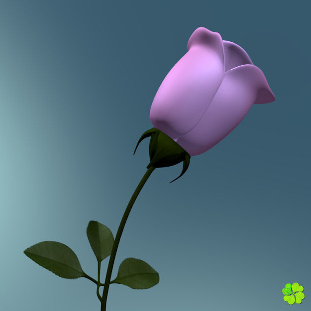 Rose multicolor rigged low poly Low-poly 3D model_20