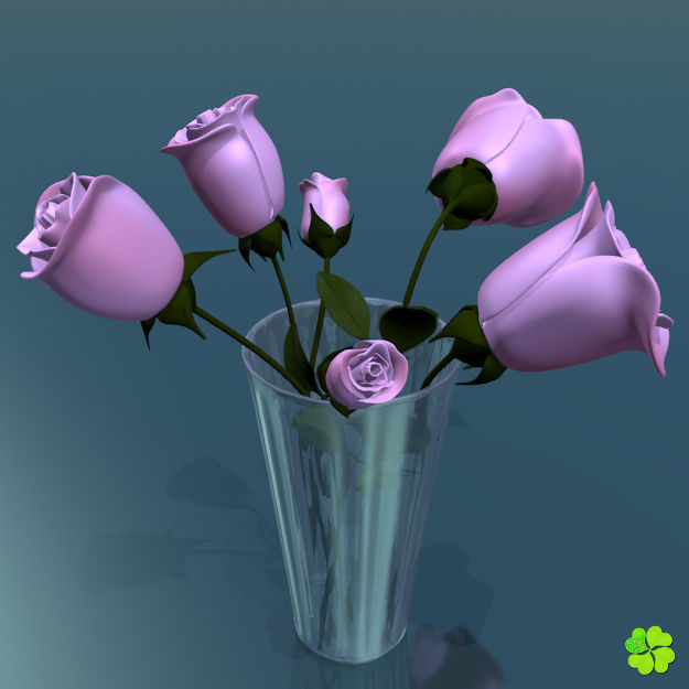 Rose multicolor rigged low poly Low-poly 3D model_15