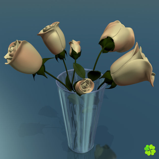 Rose multicolor rigged low poly Low-poly 3D model_14
