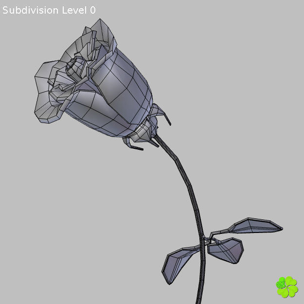 Rose multicolor rigged low poly Low-poly 3D model_45