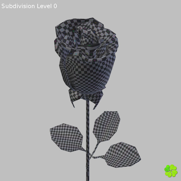 Rose multicolor rigged low poly Low-poly 3D model_70