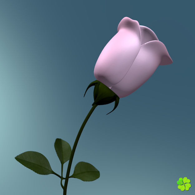 Rose multicolor rigged low poly Low-poly 3D model_17