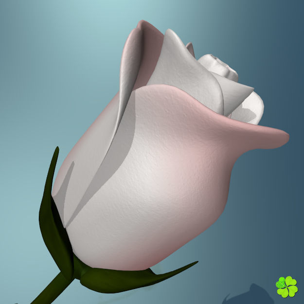 Rose multicolor rigged low poly Low-poly 3D model_28