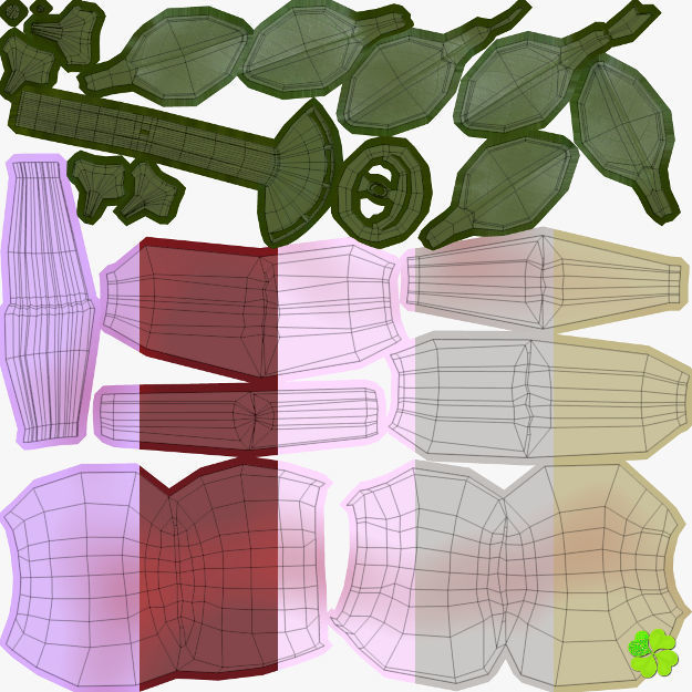 Rose multicolor rigged low poly Low-poly 3D model_71