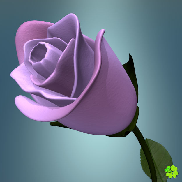 Rose multicolor rigged low poly Low-poly 3D model_40