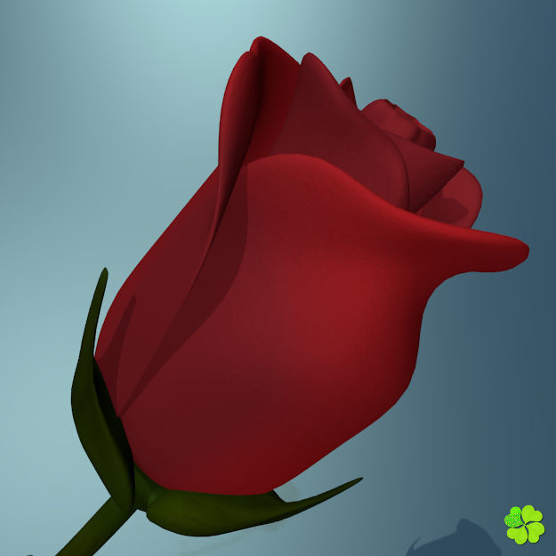Rose multicolor rigged low poly Low-poly 3D model_26