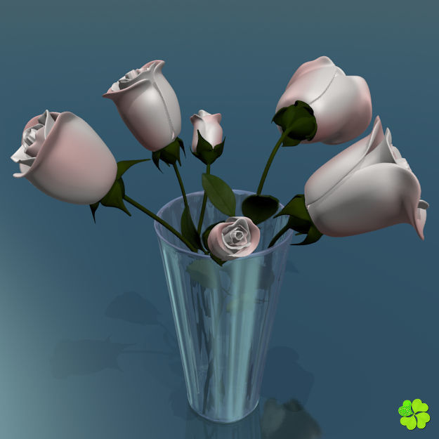 Rose multicolor rigged low poly Low-poly 3D model_13
