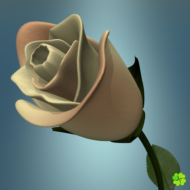 Rose multicolor rigged low poly Low-poly 3D model_39